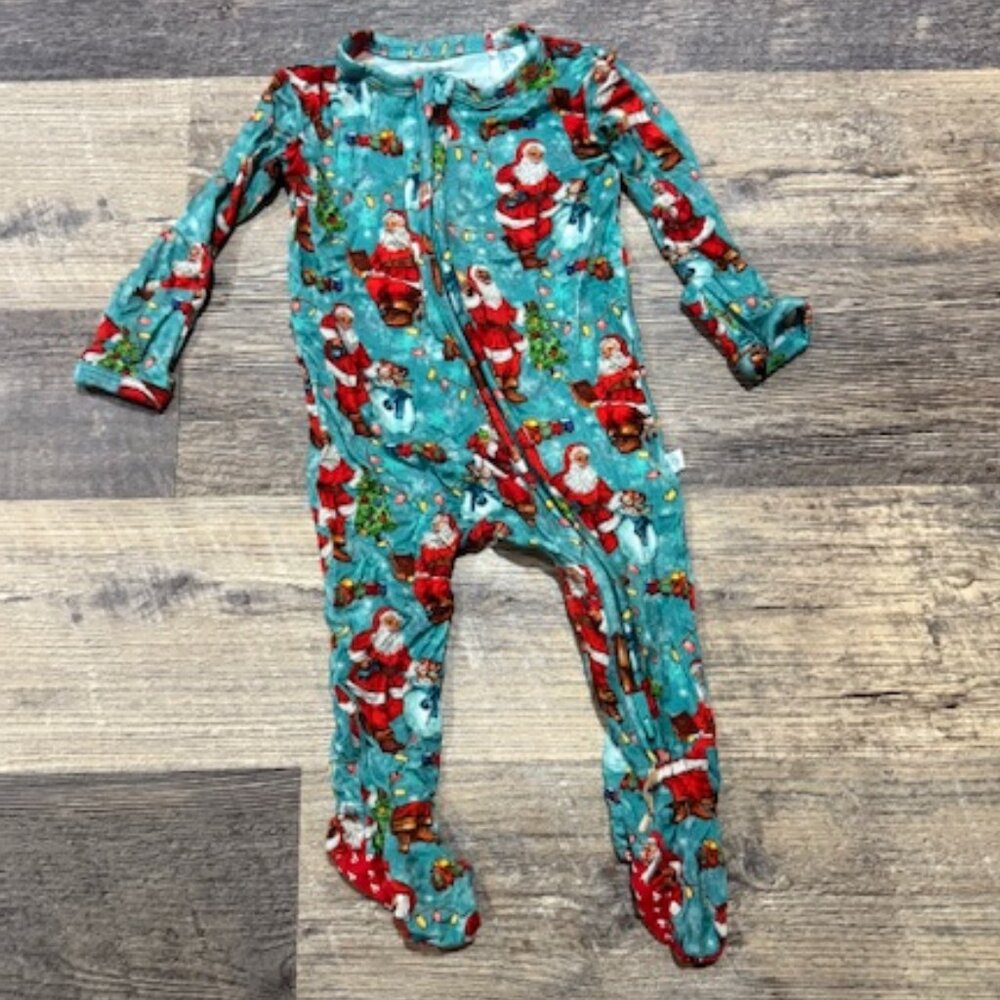 Posh Peanut Santa/Christmas 0-3 Months Footie Pajamas